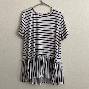 Chic Soul striped peplum blouse